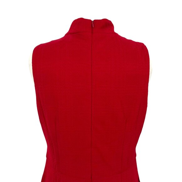Maggy London A-Line Sleeveless Mock Neck Dress Red Size 14 NWOT - Picture 7 of 11